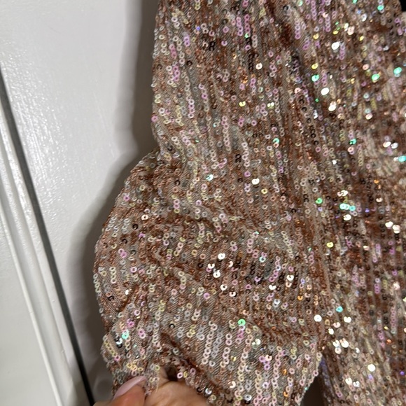 Heartloom Pink Sequin Wrap Top - Picture 7 of 10